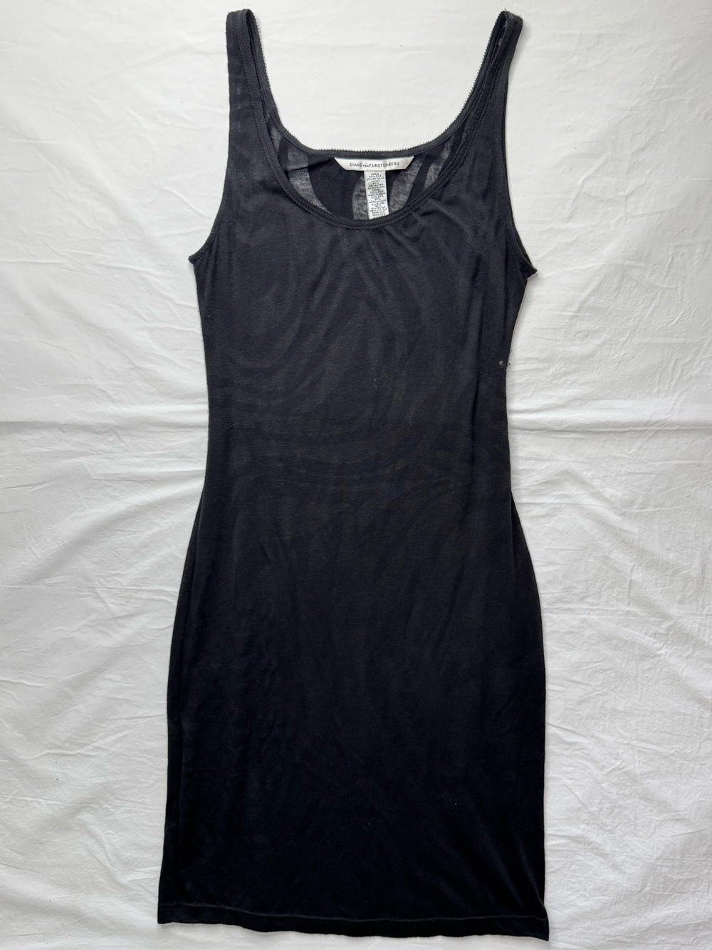 Diane Von Furstenberg - Sheer Zebra Pattern Black Sleeveless Bodycon Dress - Picture 2 of 9